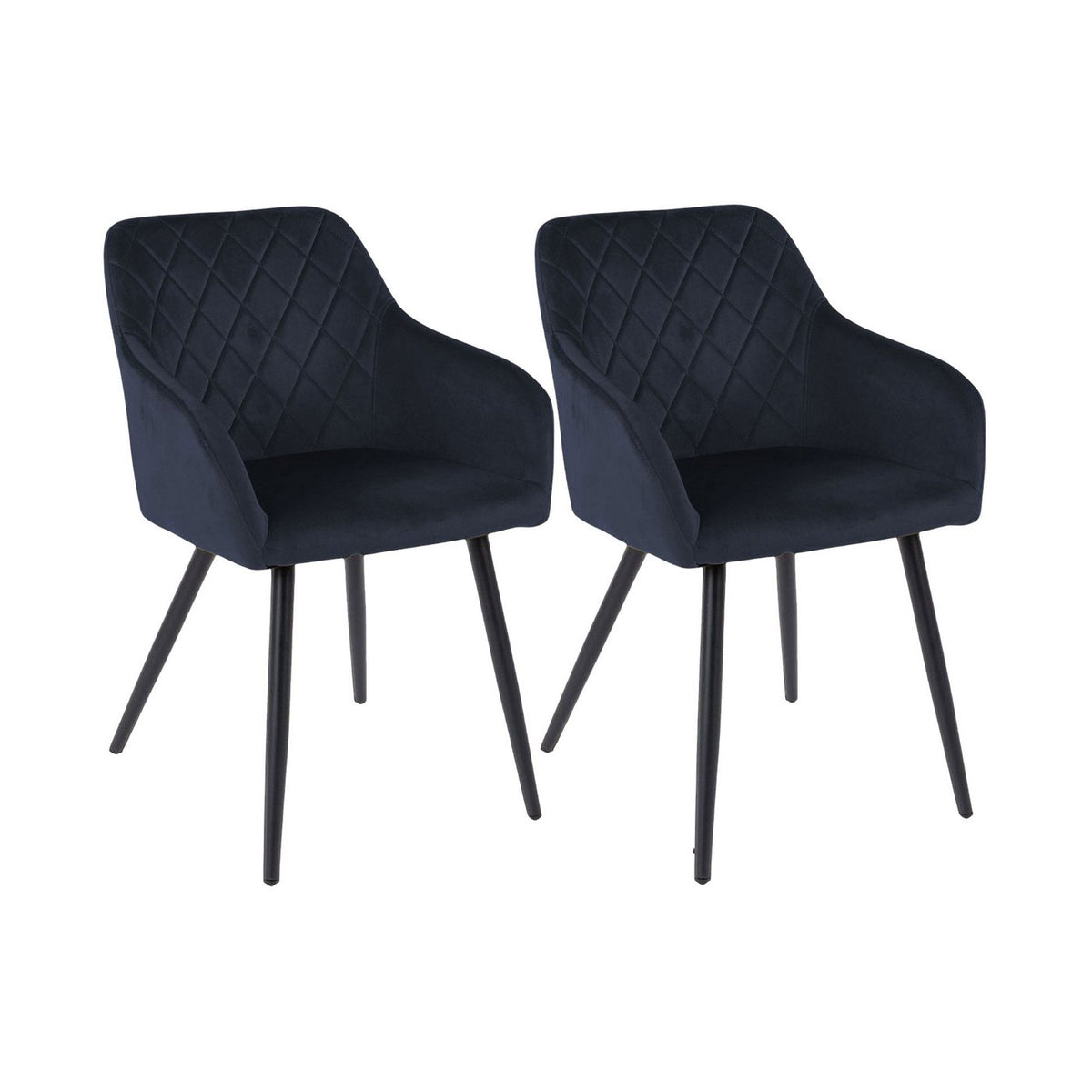 Velvet - Lot De 2 Chaises - Velours - Bleu Marine