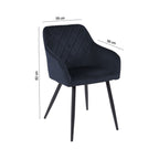 Velvet - Lot De 2 Chaises - Velours - Bleu Marine