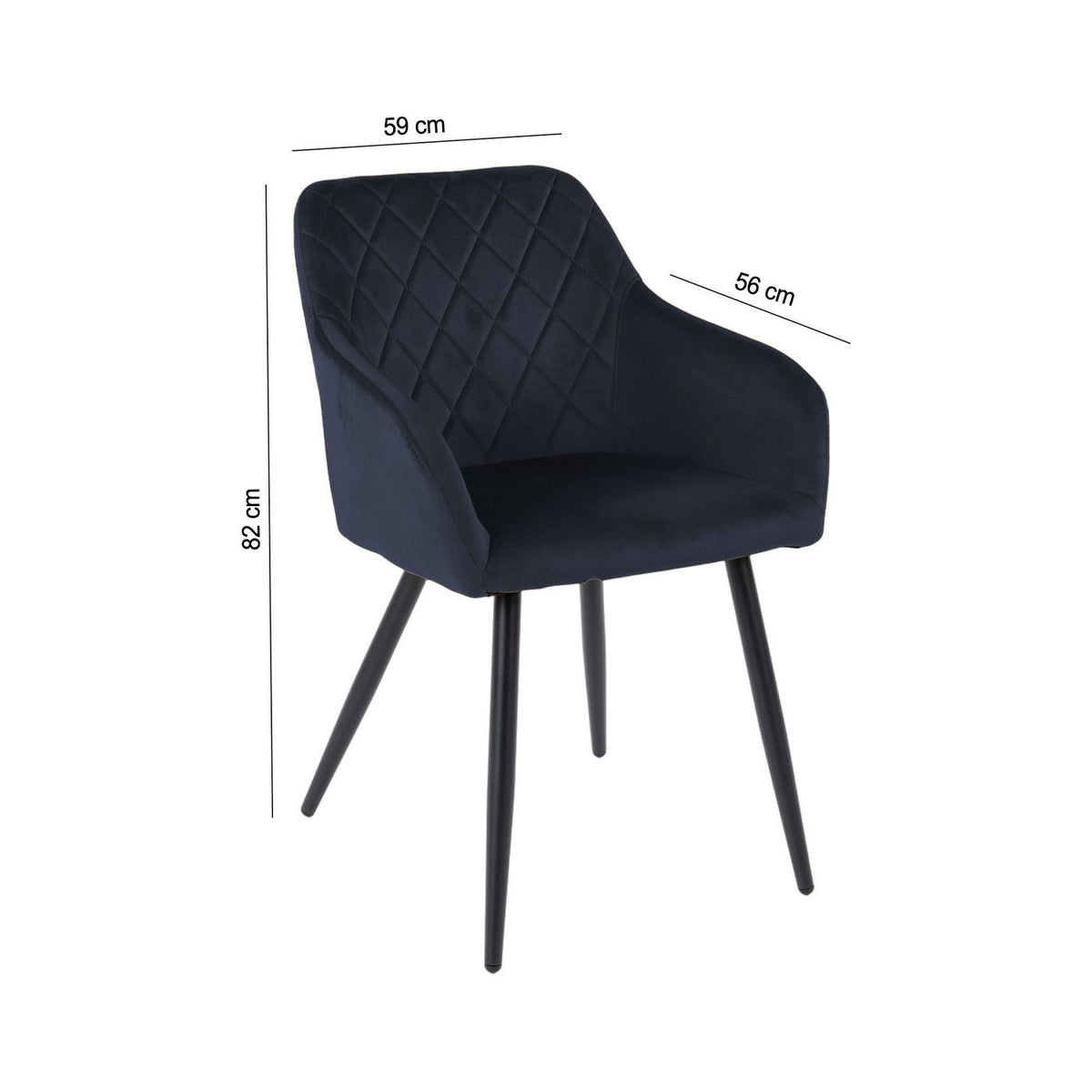 Velvet - Lot De 2 Chaises - Velours - Bleu Marine