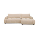 Zephyr - Canapé D'Angle À Droite Convertible En Tissu Texturé - Beige