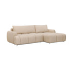 Zephyr - Sofá esquinero convertible a la derecha en tela texturizada - Beige