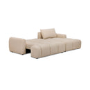 Zephyr - Canapé D'Angle À Droite Convertible En Tissu Texturé - Beige