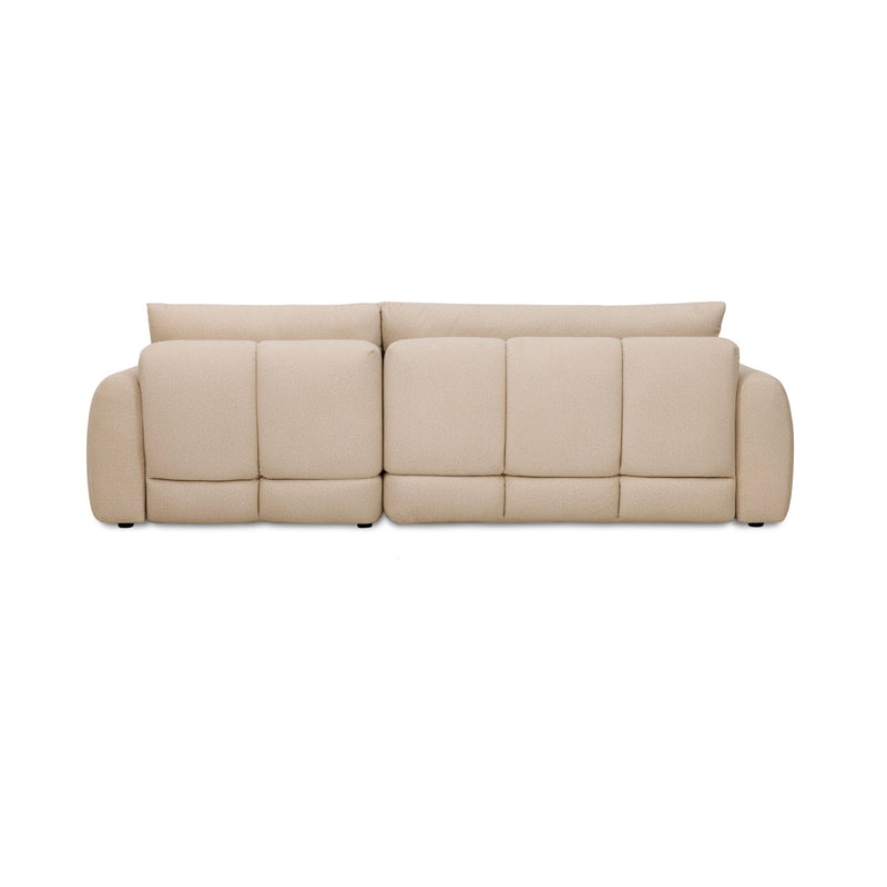 Zephyr - Canapé D'Angle À Droite Convertible En Tissu Texturé - Beige
