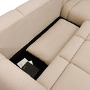 Zephyr - Canapé D'Angle À Droite Convertible En Tissu Texturé - Beige