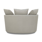 Fauteuil Rond Loveuse Pivotante + Coffre En Tissu Texturé - Gris