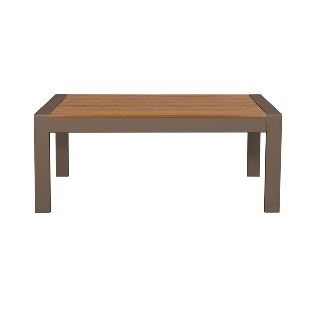 Acapulco - Mesa de centro de jardín de aluminio y madera - Taupe