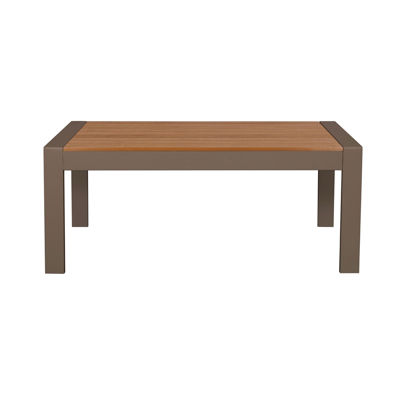 Acapulco - Mesa de centro de jardín de aluminio y madera - Taupe