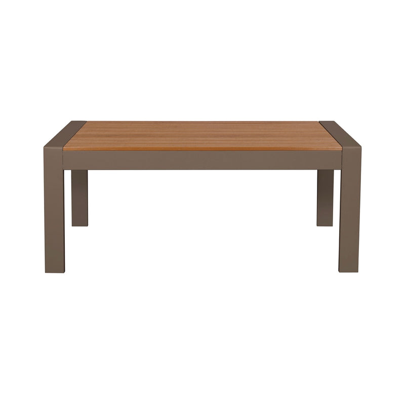 Acapulco - Table Basse De Jardin En Aluminium Et Bois - Taupe