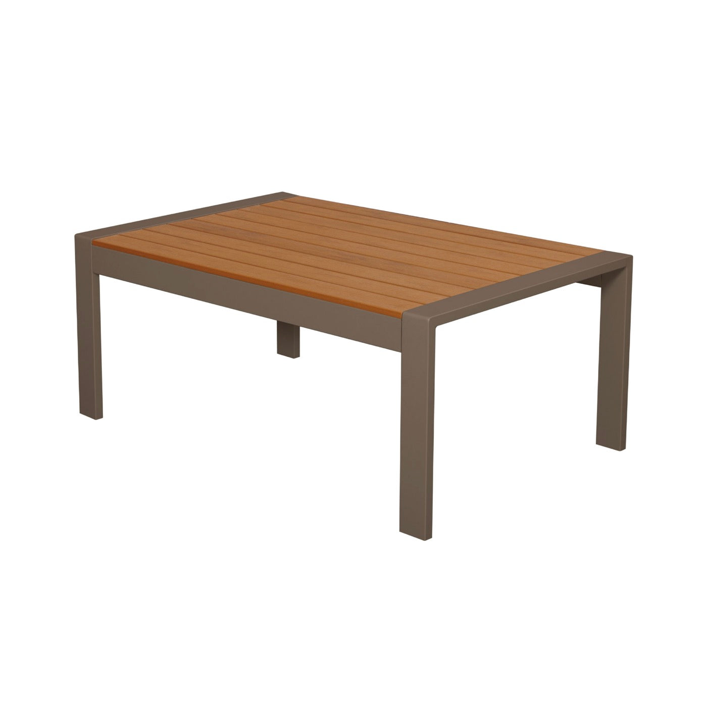 Acapulco - Mesa de centro de jardín de aluminio y madera - Taupe