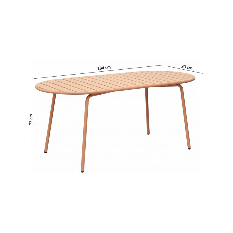 Baca - Table De Jardin Ovale En Métal - Terracotta