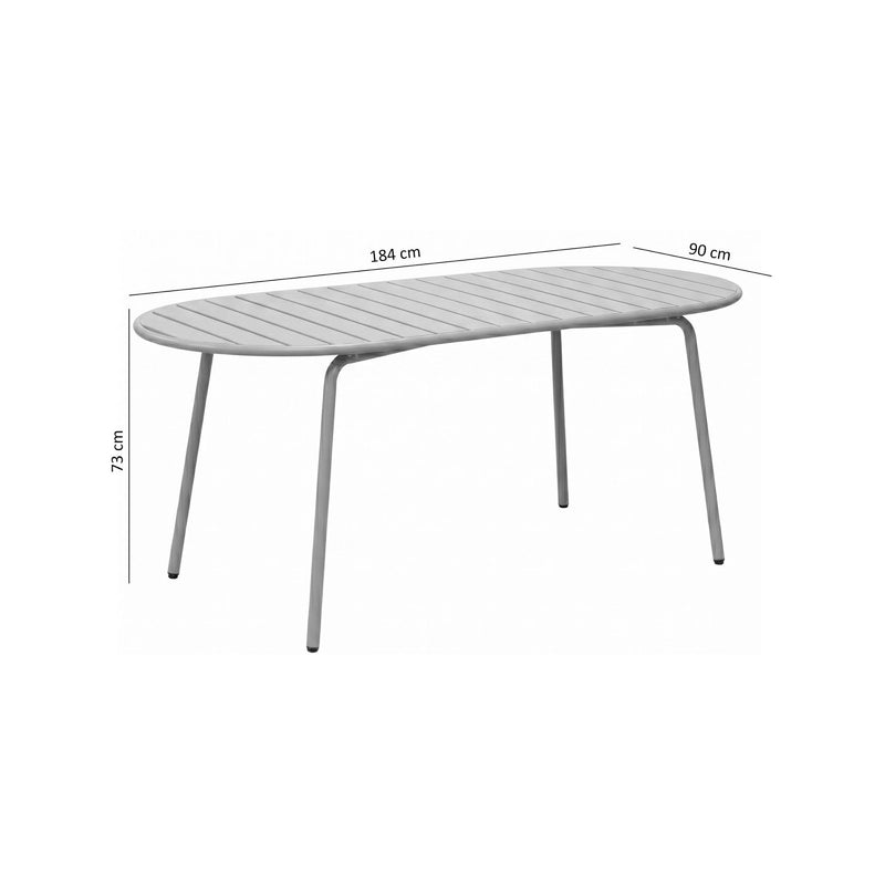 Baca - Table De Jardin Ovale En Métal - Vert