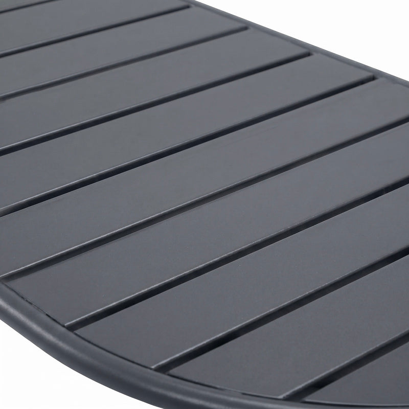 Baca - Table De Jardin Ovale En Métal - Gris