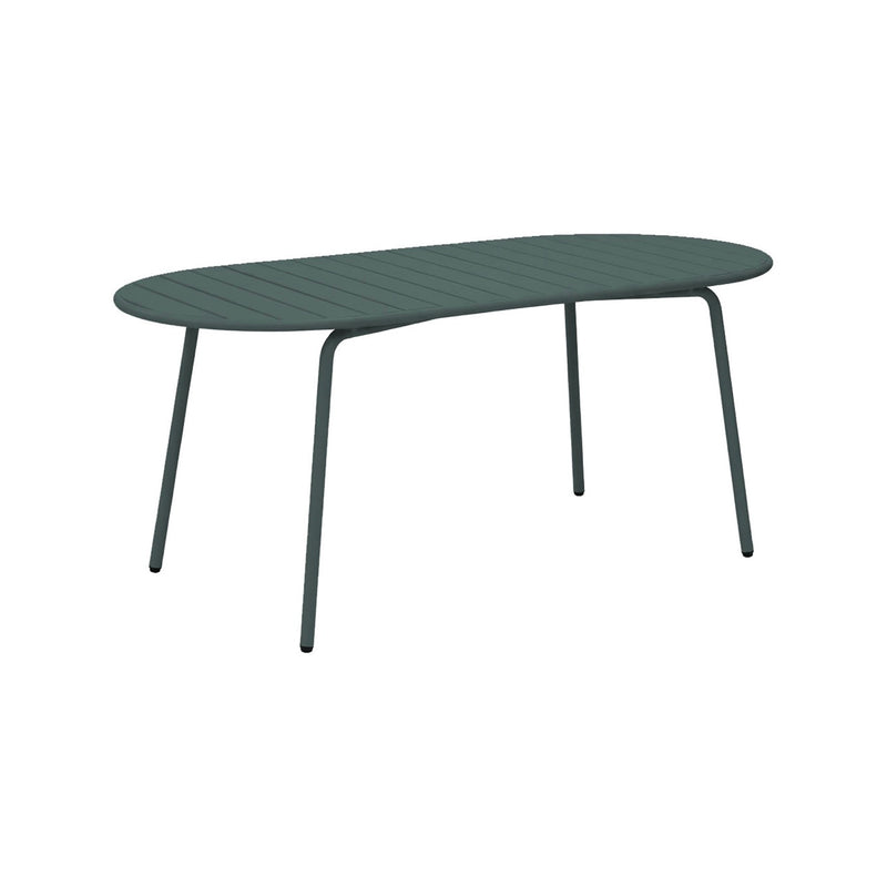 Baca - Table De Jardin Ovale En Métal - Vert Sapin