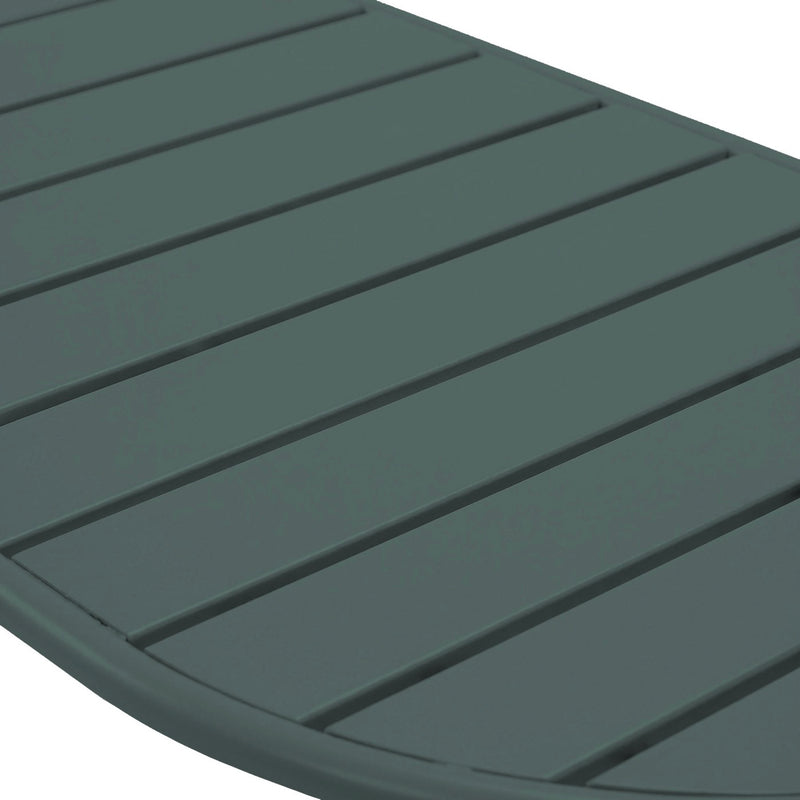 Baca - Table De Jardin Ovale En Métal - Vert Sapin