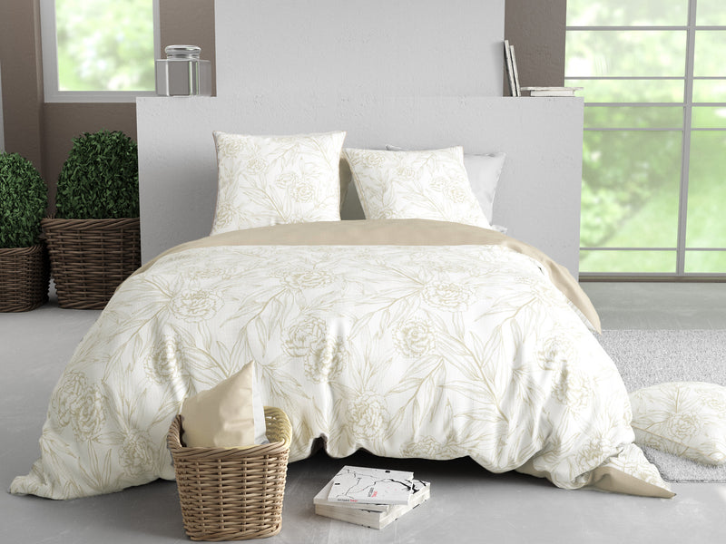 Parure Housse De Couette 3Pcs 100% Satin De Coton 120 Fils Suzanne - Imprimé