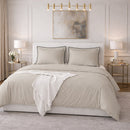 Talie Plain Beige Duvet Cover Set - 100% Cotton Satin 120 Thread Count - Beige
