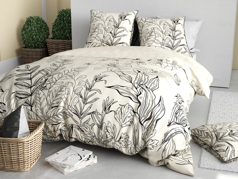 Parure Housse De Couette 3Pcs 100% Satin De Coton 120 Fils Thais - Imprimé