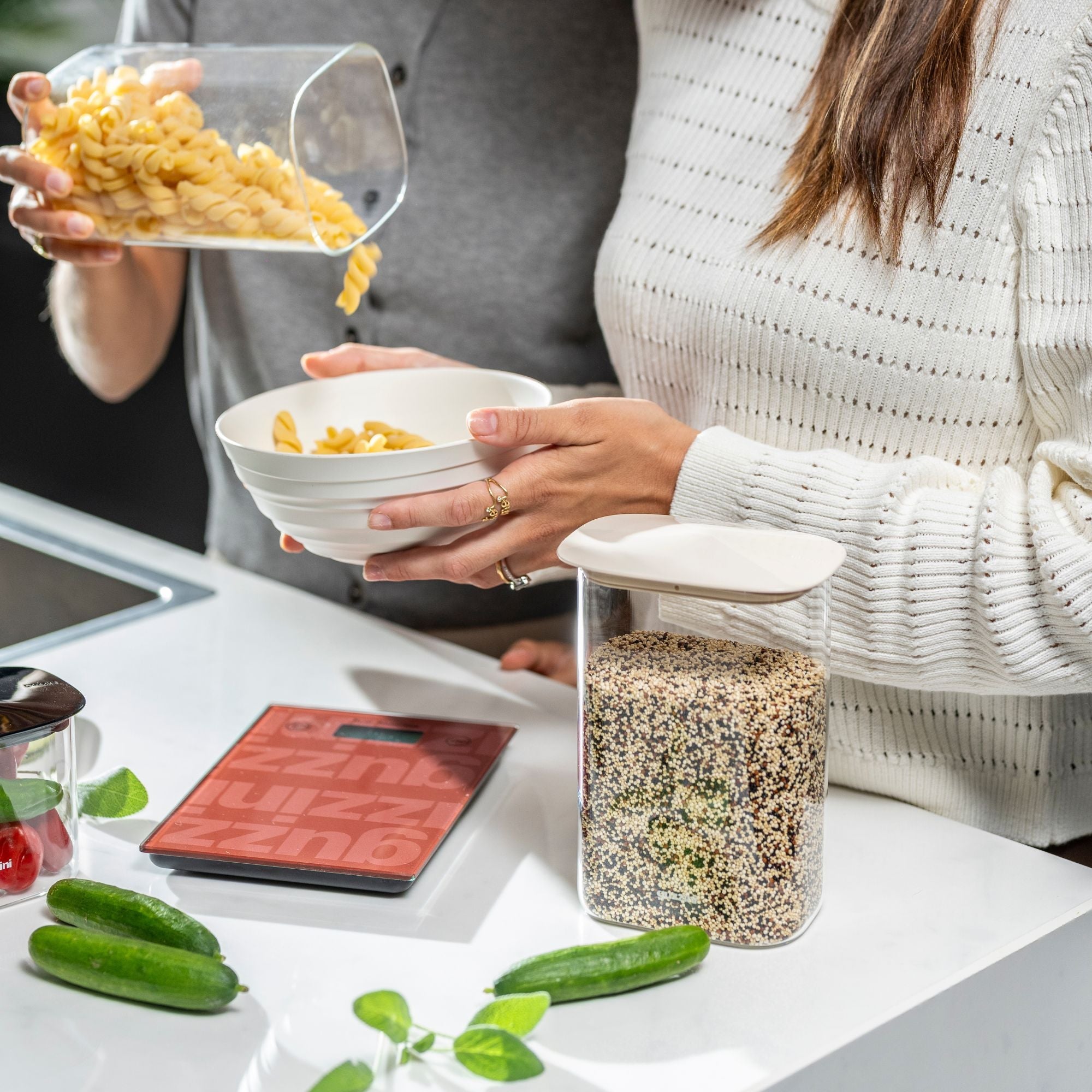 Báscula de cocina de vidrio rectangular