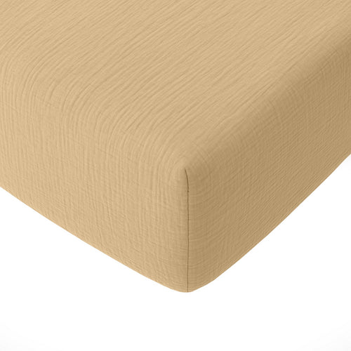 Drap Housse - 100% Gaze De Coton Lavé - Ecru Naturel