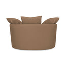 Fauteuil Rond Loveuse Pivotante + Coffre En Tissu Texturé - Marron