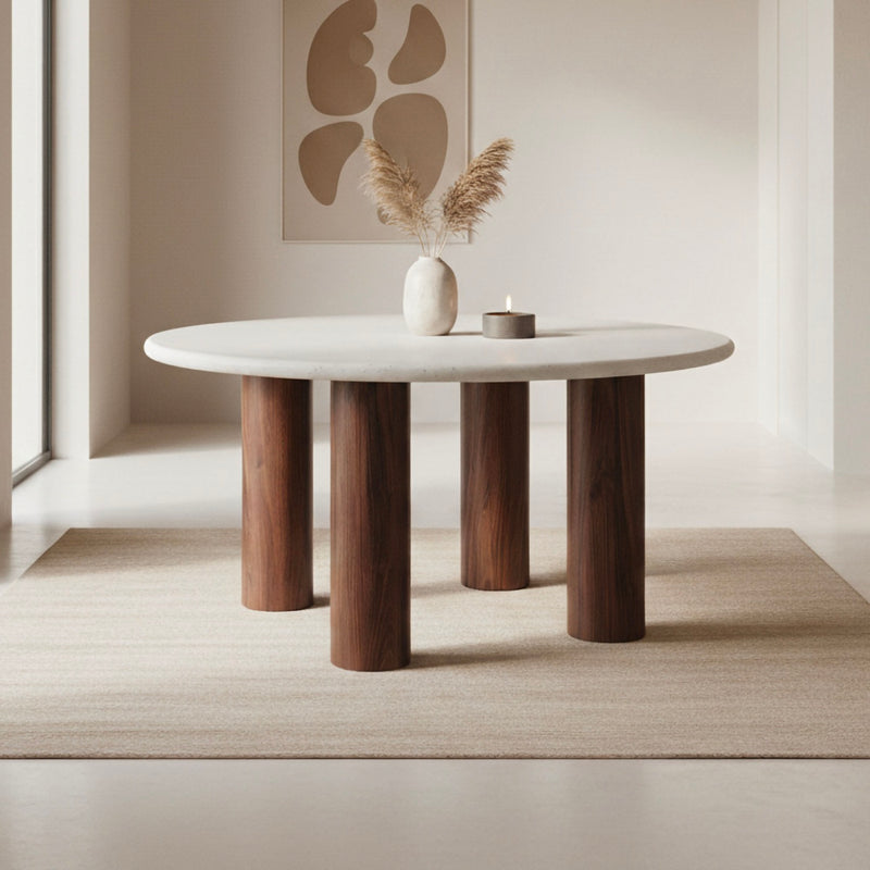 Table Repas Ronde - Beige