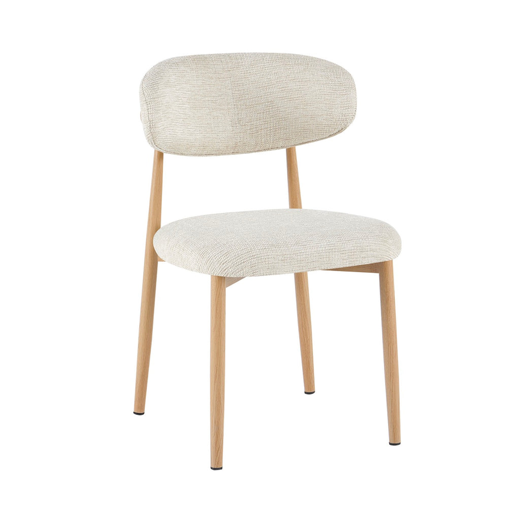 Juego de 2 sillas de tela texturizada - Beige