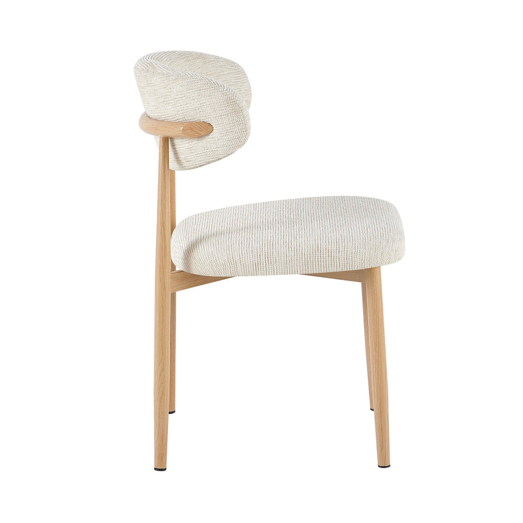 Juego de 2 sillas de tela texturizada - Beige