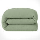 Housse De Couette - 100% Gaze De Coton Lavé - Vert Givrée