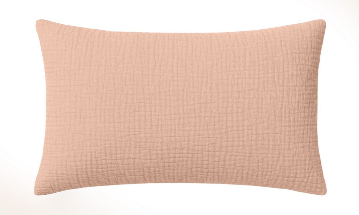Funda De Almohada 100% Gasa De Algodón Lavado Rosa Lotus