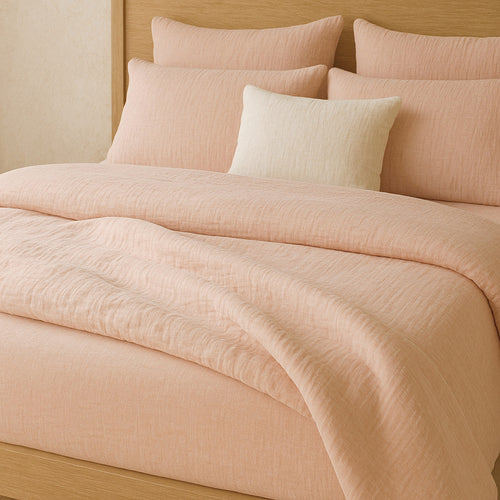 Pillowcase 100% Washed Cotton Gauze Lotus Pink