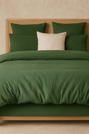 Drap Housse - 100% Gaze De Coton Lavé - Vert Cèdre