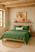 Pur - Housse De Couette - 100% Gaze De Coton Lavé - Vert Cèdre