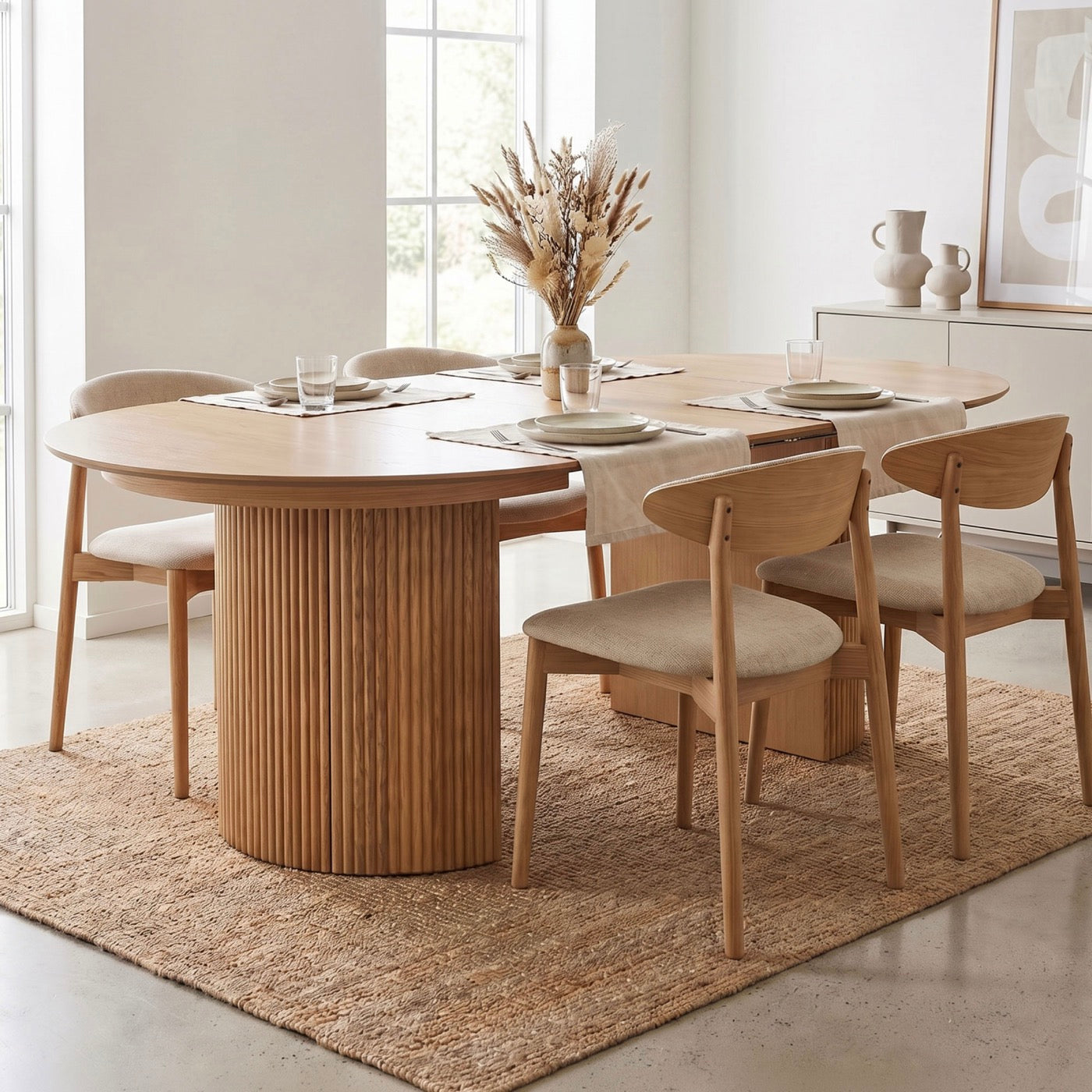 Constance - Table Extensible Avec Rangement - Chêne