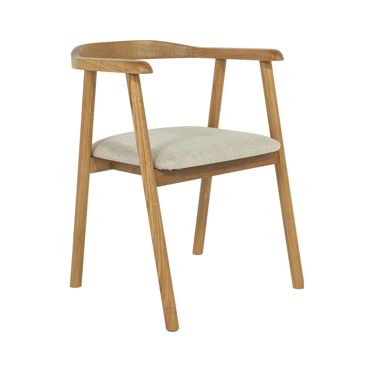 Lot De 2 Chaises Repas En Tissu Texturé Et Bois - Beige