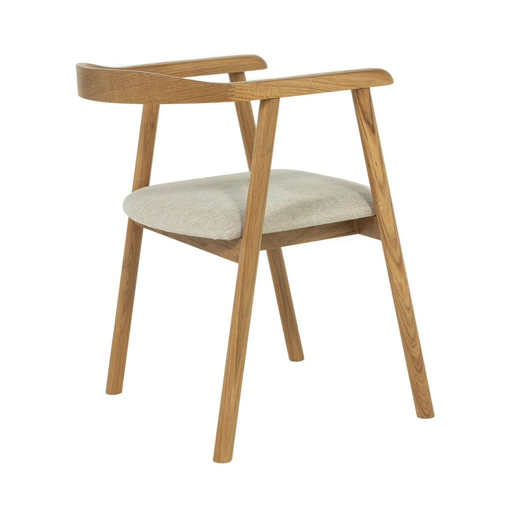 Lot De 2 Chaises Repas En Tissu Texturé Et Bois - Beige