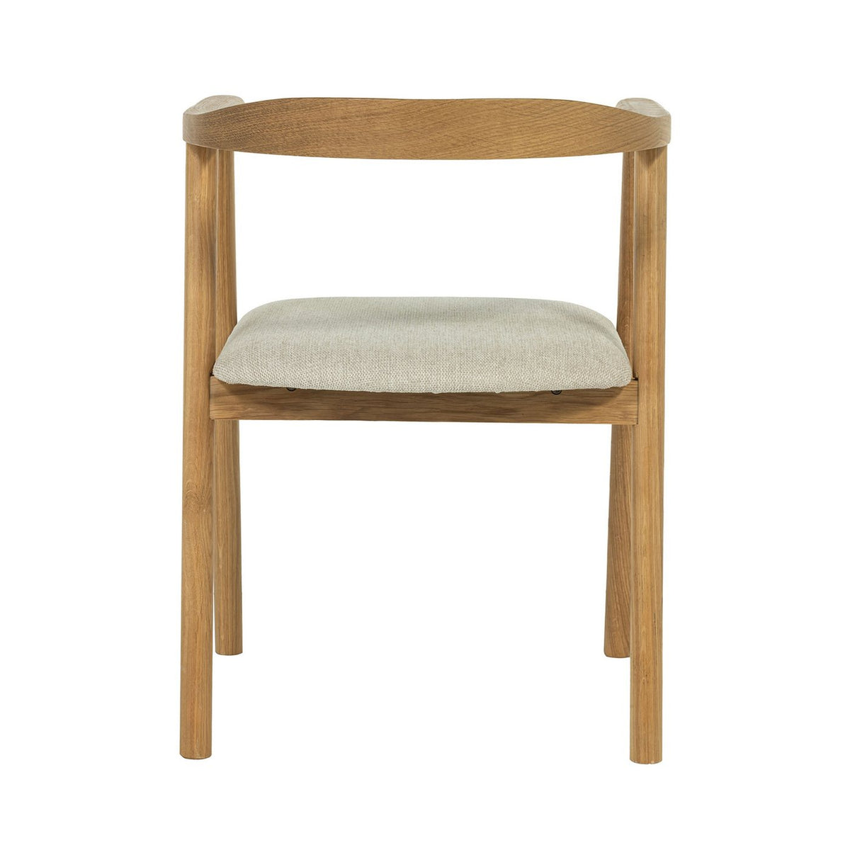 Lot De 2 Chaises Repas En Tissu Texturé Et Bois - Beige