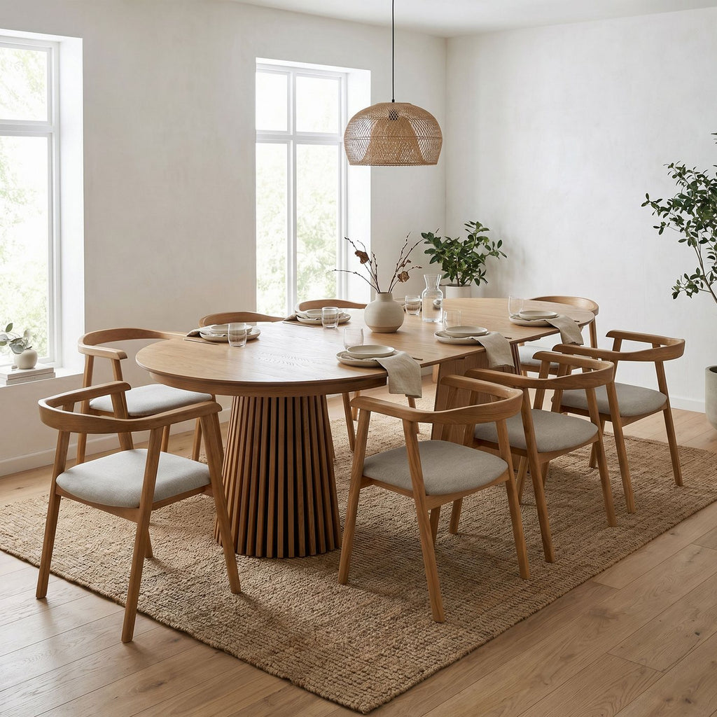 Lot De 2 Chaises Repas En Tissu Texturé Et Bois - Beige