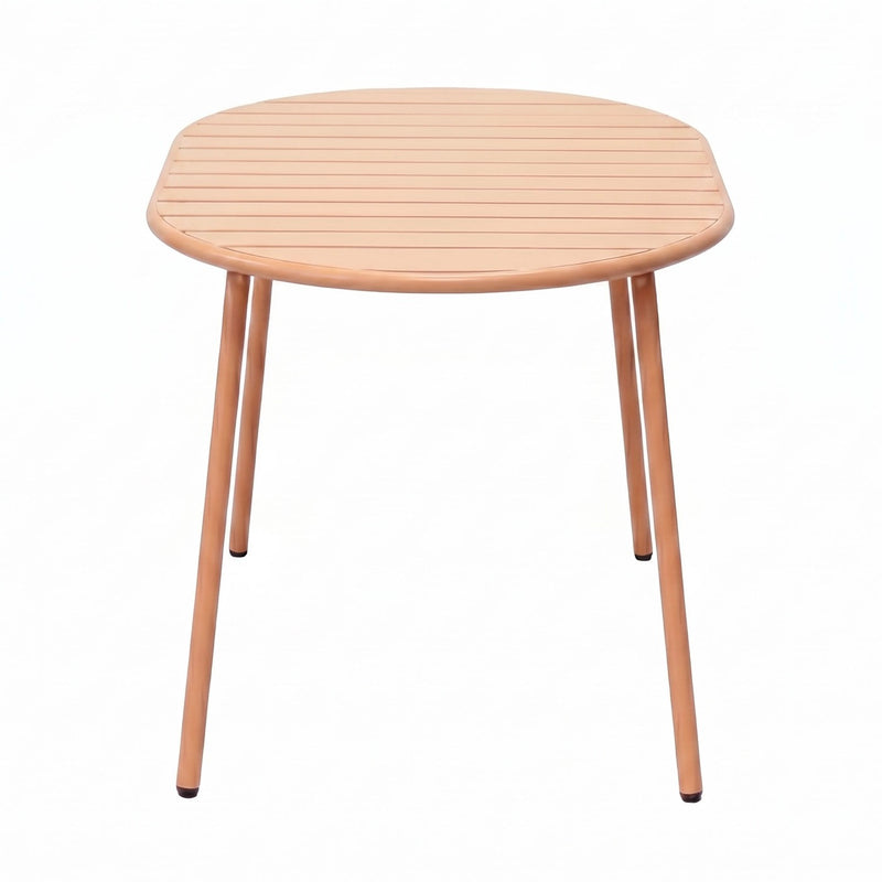 Baca - Ensemble Table De Jardin Ovale + 6 Chaises En Métal - Terracotta