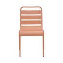 Baca - Ensemble Table De Jardin Ovale + 6 Chaises En Métal - Terracotta