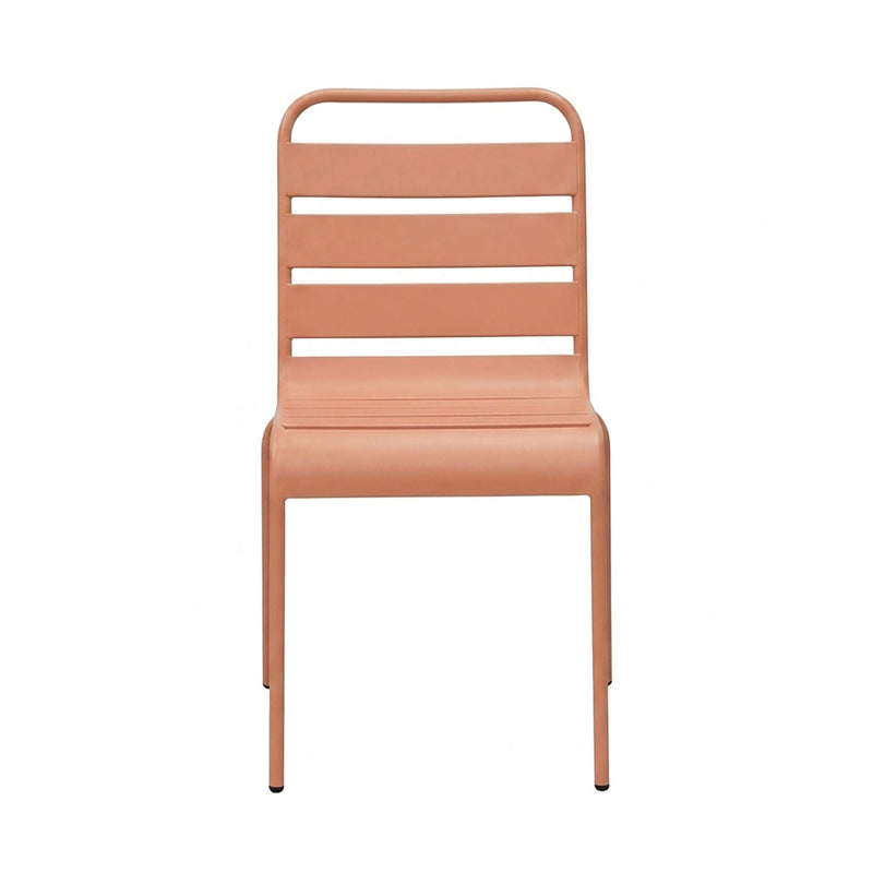 Baca - Ensemble Table De Jardin Ovale + 6 Chaises En Métal - Terracotta