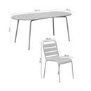 Baca - Ensemble Table De Jardin Ovale + 6 Chaises En Métal - Vert