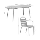 Baca - Ensemble Table De Jardin Ovale + 6 Fauteuils Métal - Terracotta