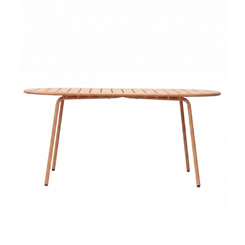 Baca - Ensemble Table De Jardin Ovale + 6 Fauteuils Métal - Terracotta