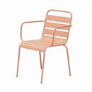 Baca - Ensemble Table De Jardin Ovale + 6 Fauteuils Métal - Terracotta