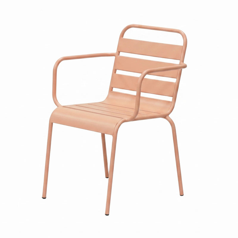 Baca - Ensemble Table De Jardin Ovale + 6 Fauteuils Métal - Terracotta