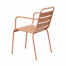 Baca - Ensemble Table De Jardin Ovale + 6 Fauteuils Métal - Terracotta