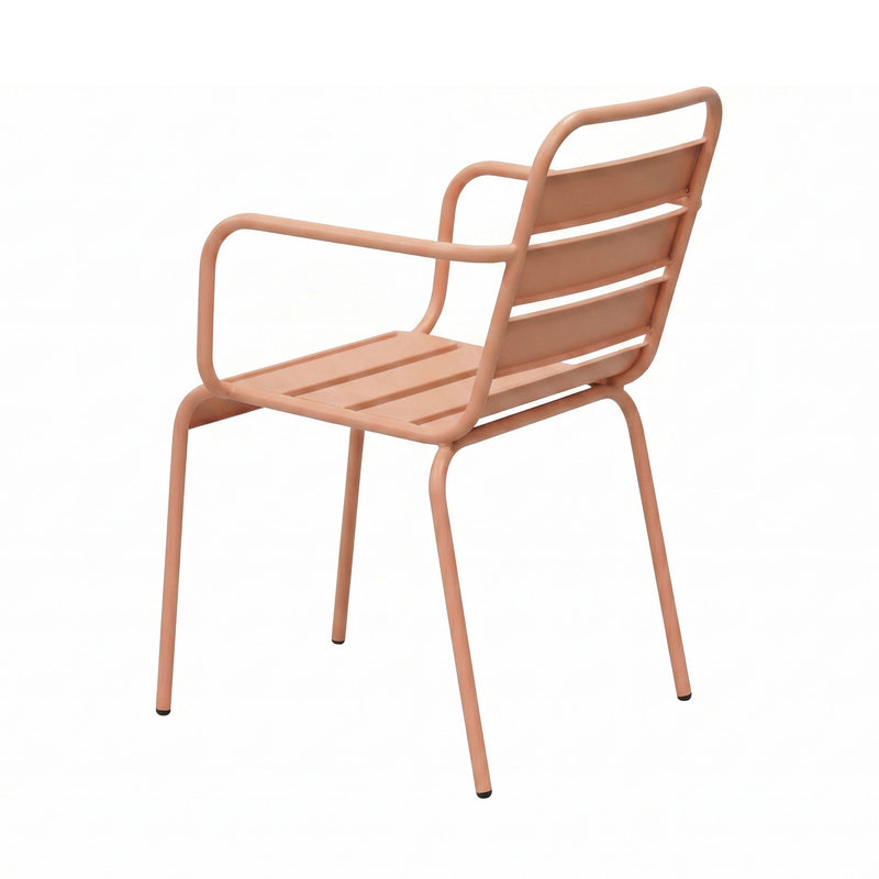 Baca - Ensemble Table De Jardin Ovale + 6 Fauteuils Métal - Terracotta
