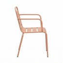Baca - Ensemble Table De Jardin Ovale + 6 Fauteuils Métal - Terracotta