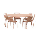 Baca - Ensemble Table De Jardin + 6 Chaises En Métal - Terracotta