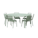 Baca - Ensemble Table De Jardin + 6 Chaises En Métal - Vert